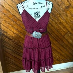 Angelise Clip‎ Dot Tiered Mini Dress